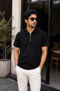 Unisex Zipper Polo