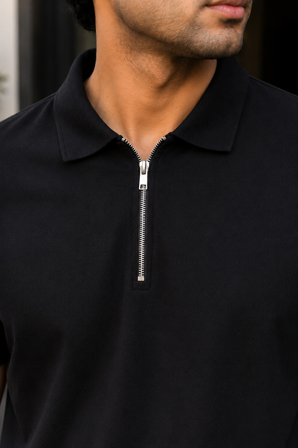 Unisex Zipper Polo