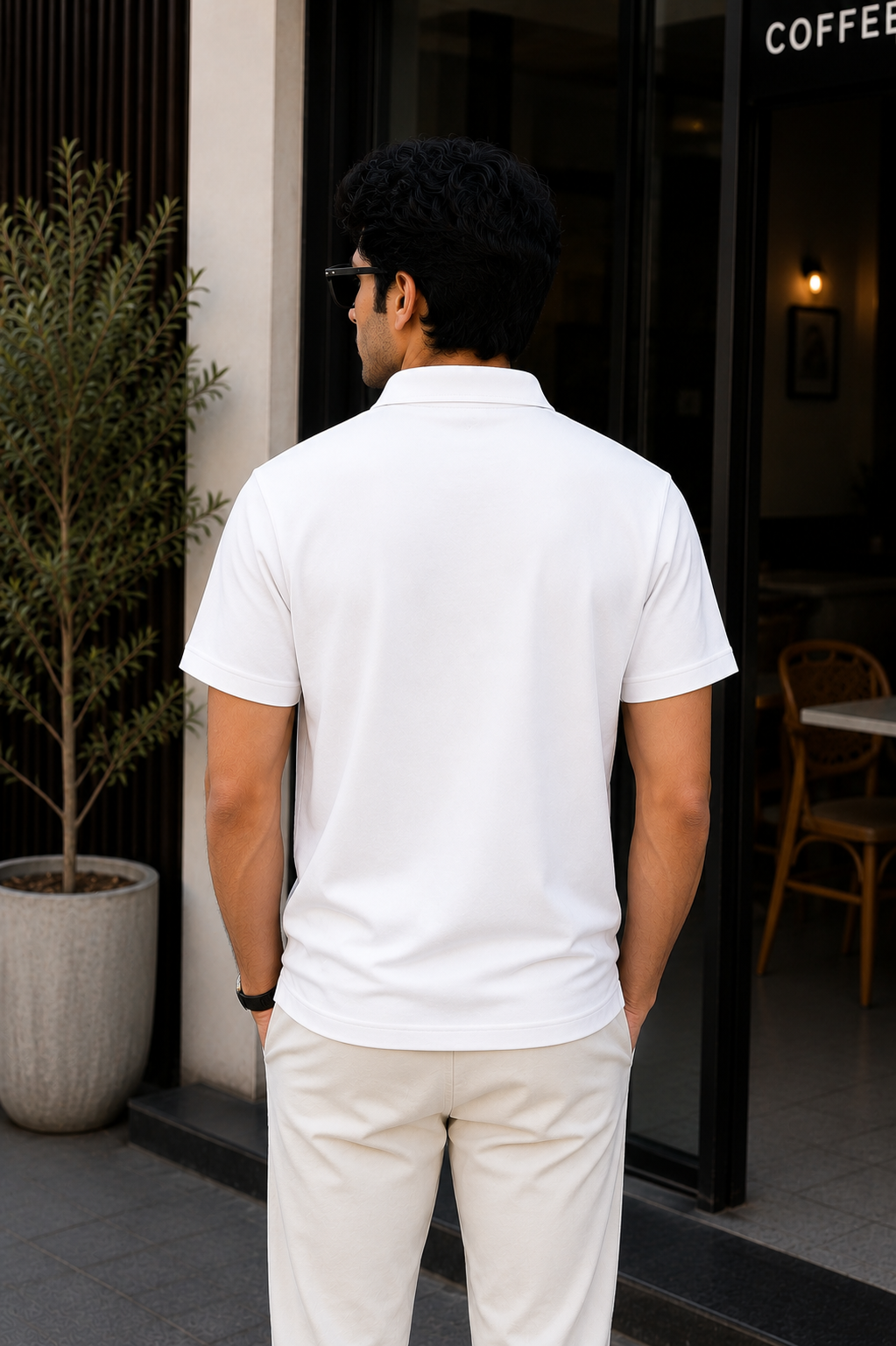 Unisex Zipper Polo