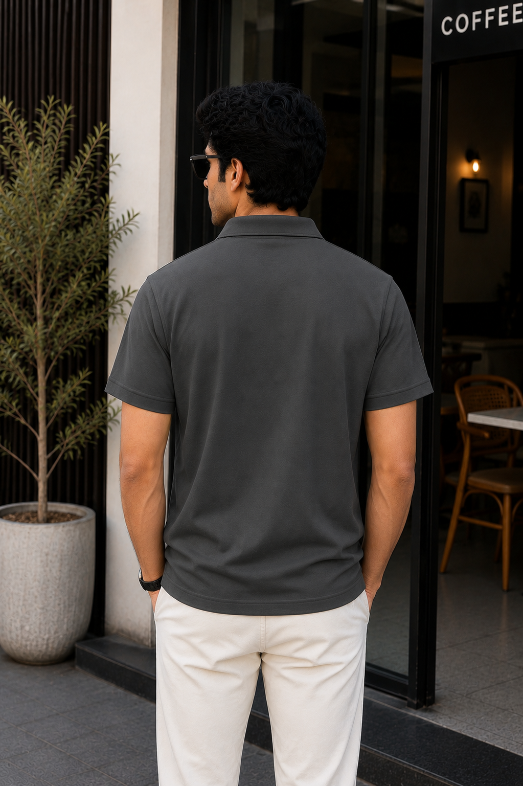 Unisex Zipper Polo