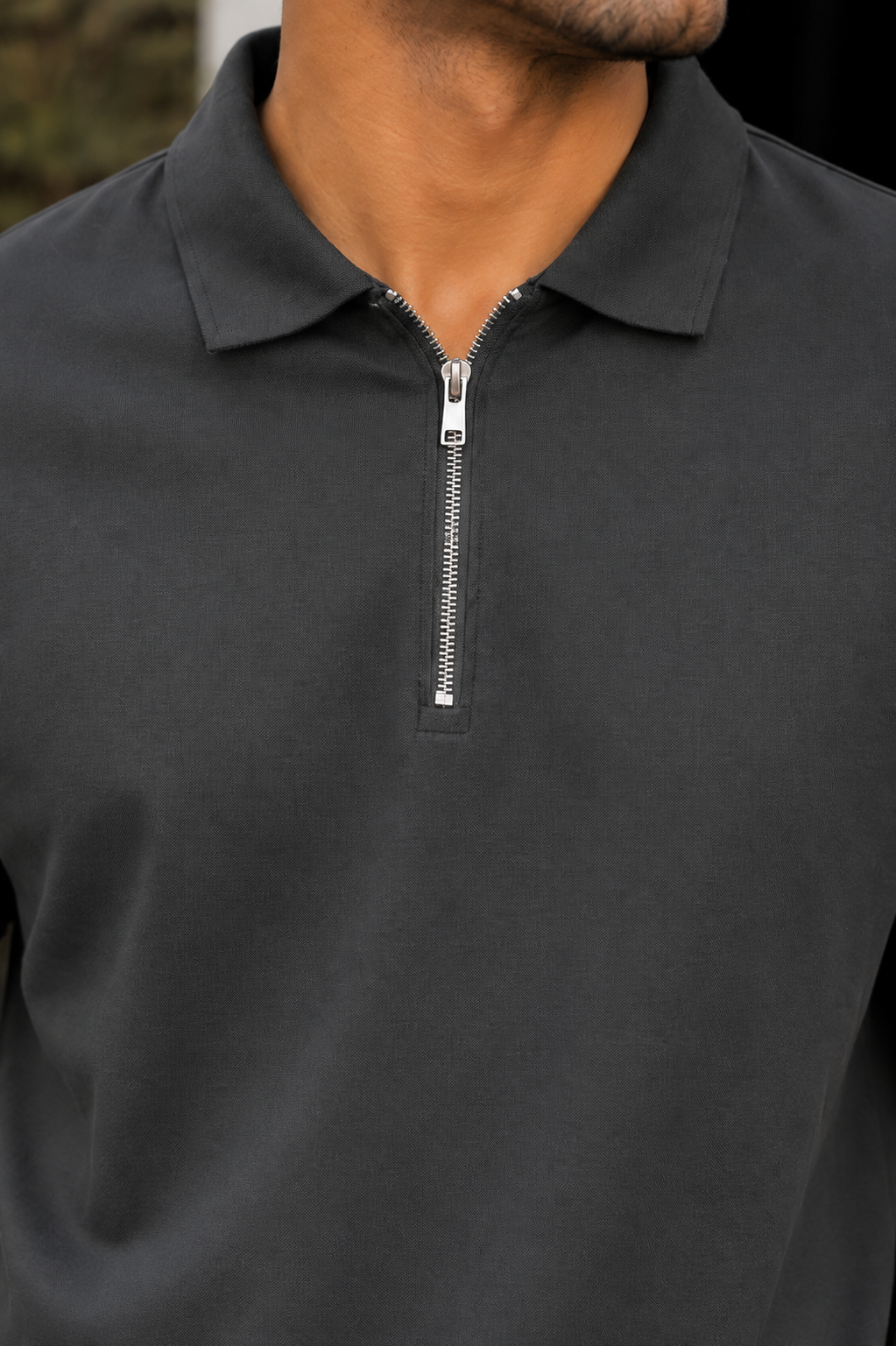 Unisex Zipper Polo