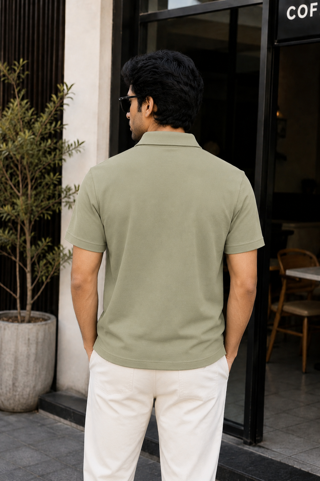 Unisex Zipper Polo