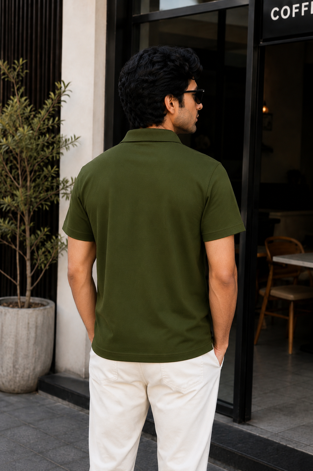 Unisex Zipper Polo