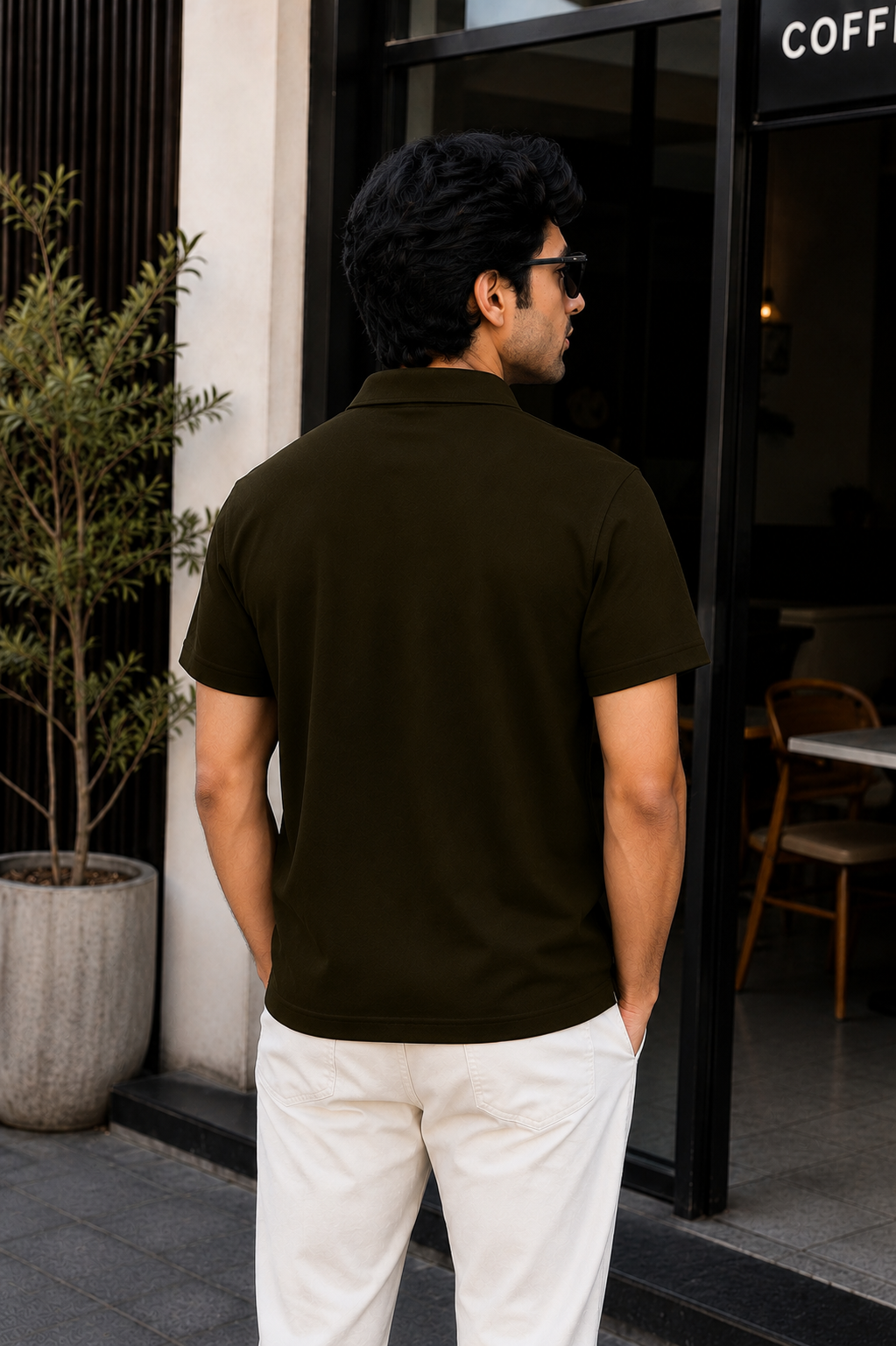 Unisex Zipper Polo
