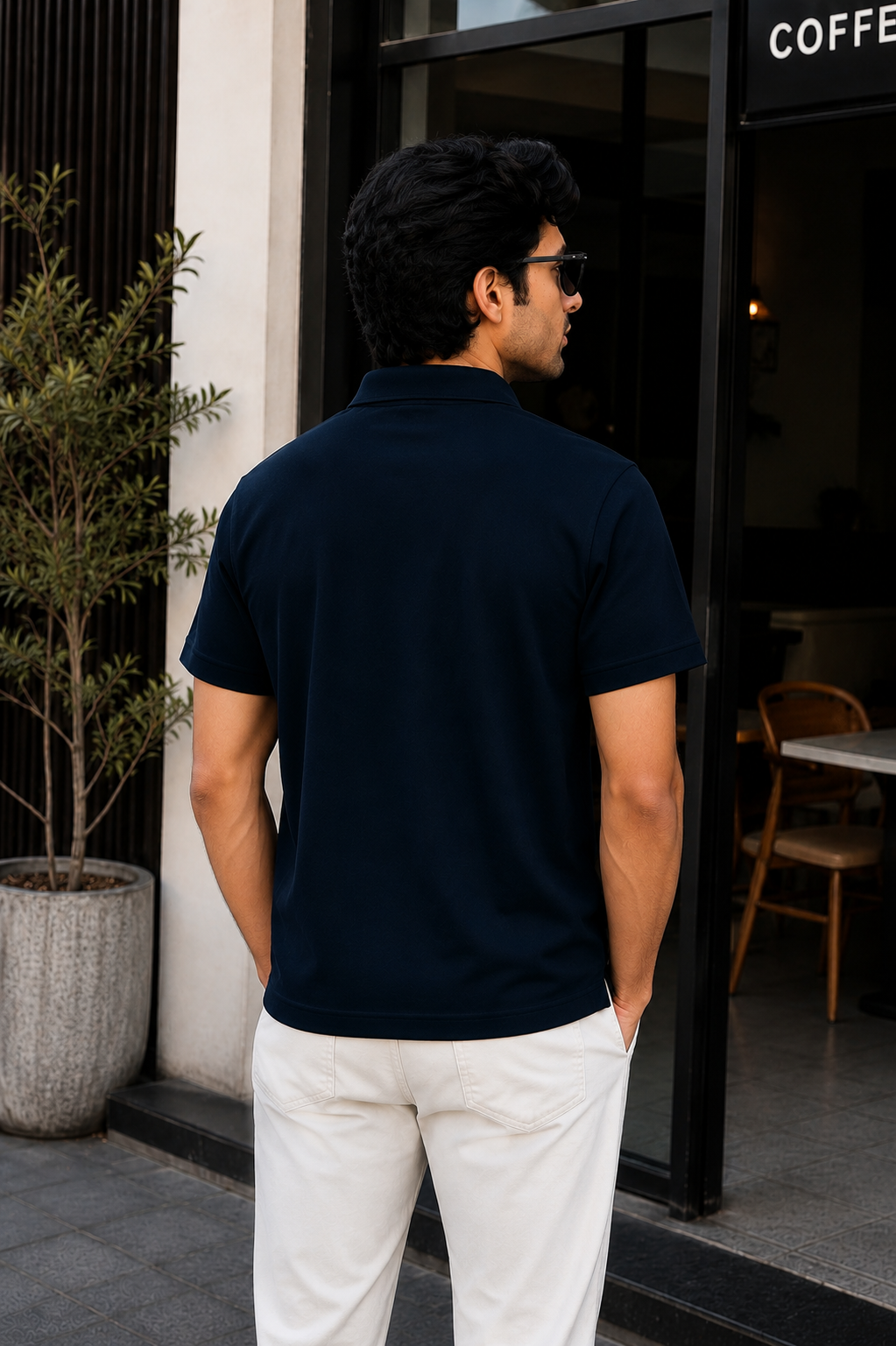 Unisex Zipper Polo