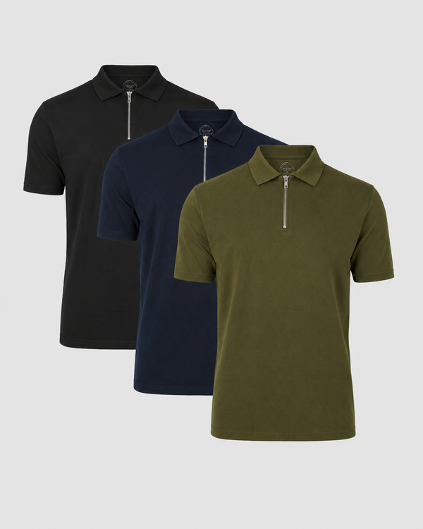 Pack of 3 Unisex Zipper Polo