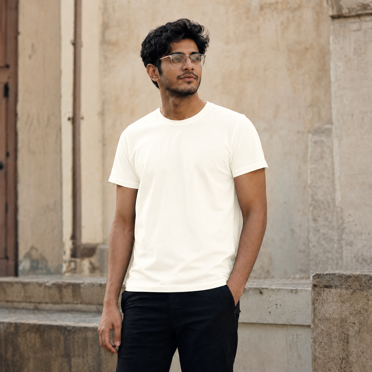 Crewneck Regularfit Tee White
