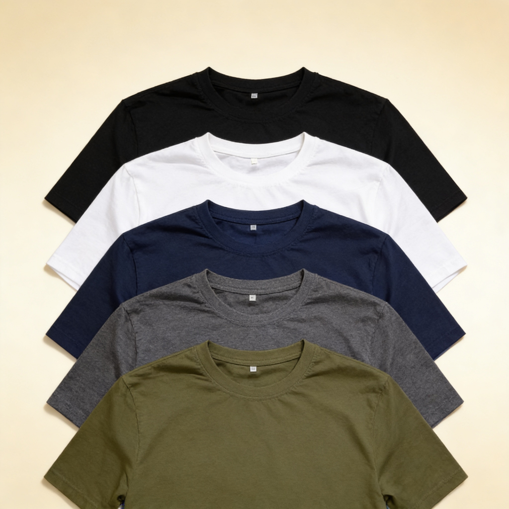 Pack of 5 Plain T Shirts