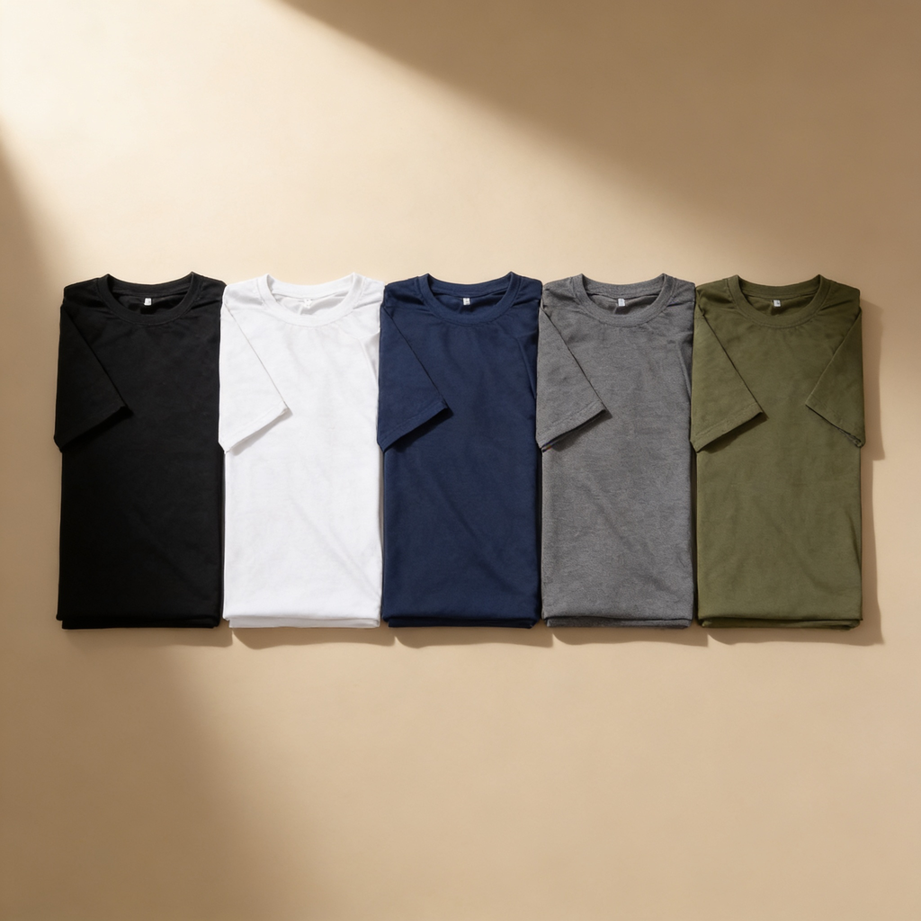 Pack of 5 Plain T Shirts